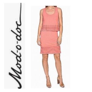 🎨 MOD-O-DOC Coral Cali Popover Sheath Dress 100% Cotton NWT M